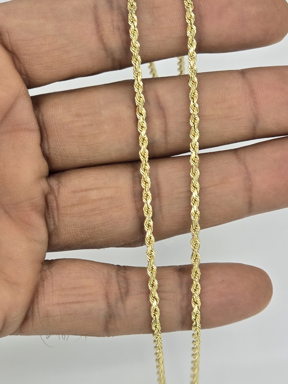 10k Real Gold Rope Chain 2.3mm 18 Inches - Picture 6 of 9